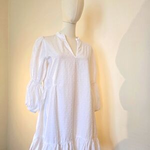 ZARA Mini Romantic Dress with Ruffle Details and Puffed Sleeves